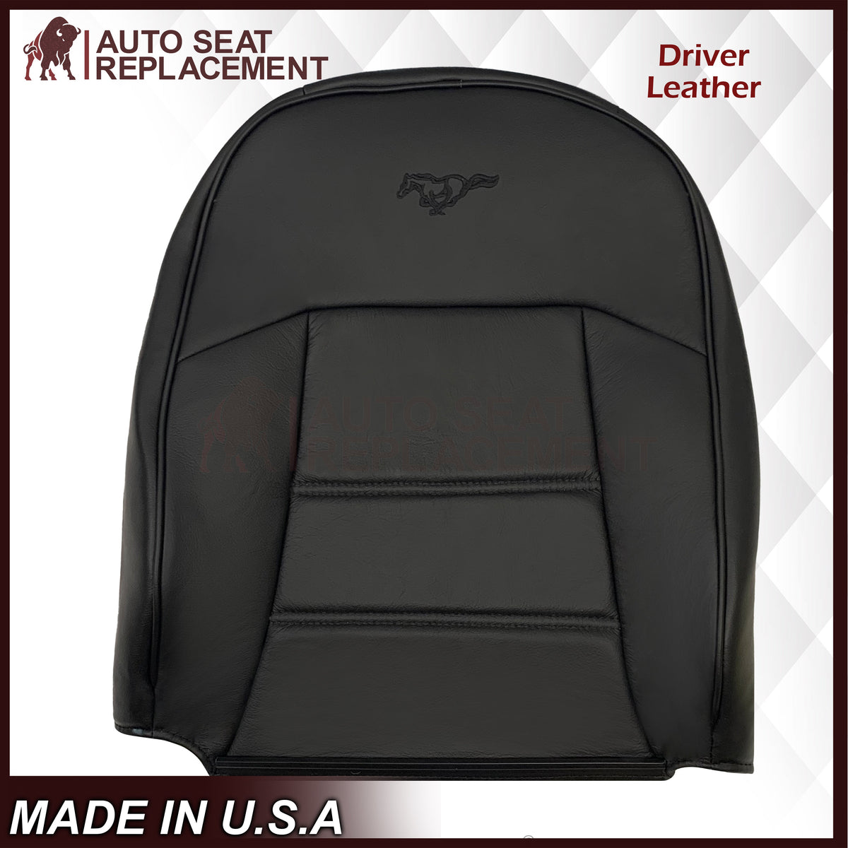 1999-2004 Ford Mustang V6 Replacement Seat Cover in Ebony Black: Choose From Variation
