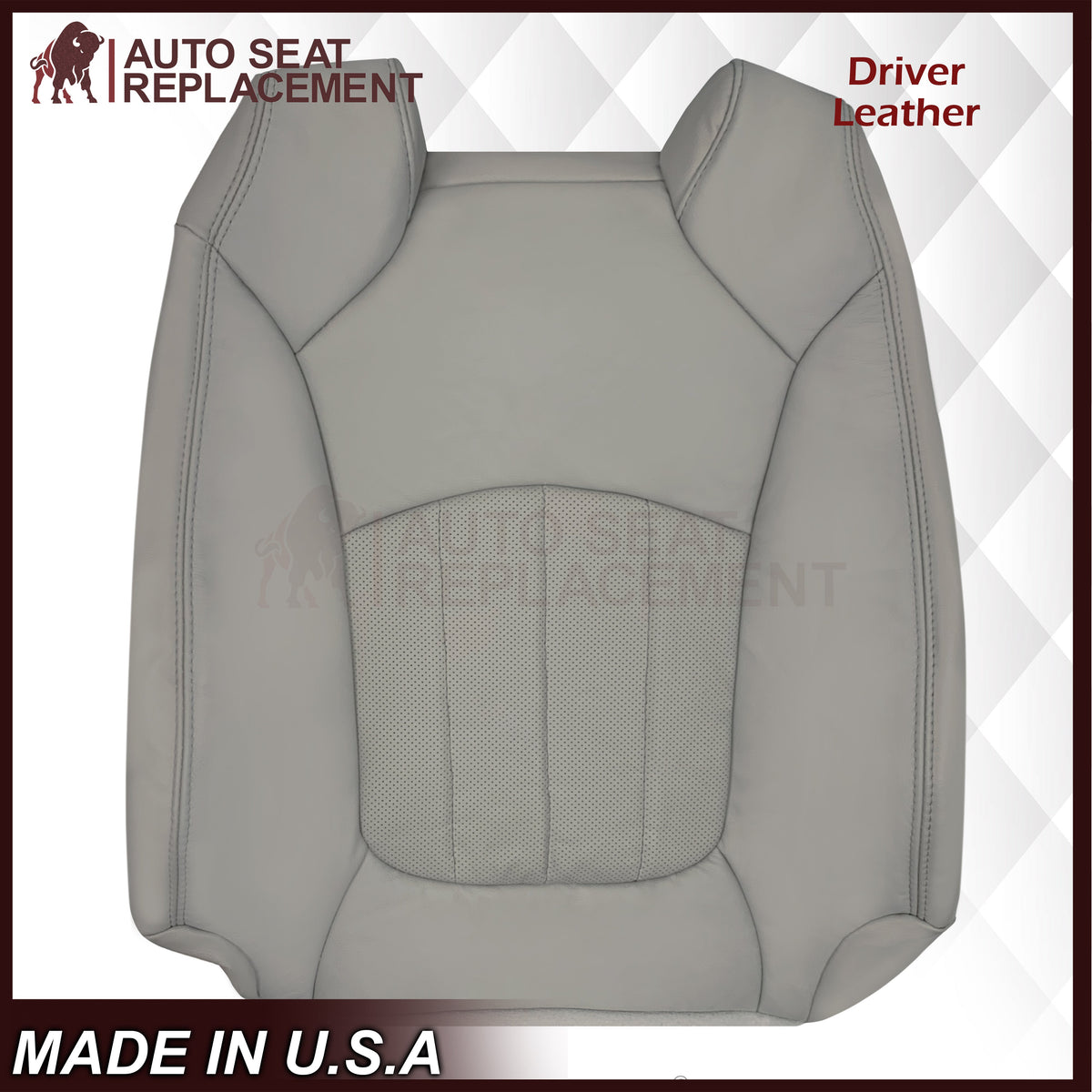 2009-2012 Chevrolet Traverse LT/LTZ Driver or Passenger Replacement Seat Cover: Perforated, Gray