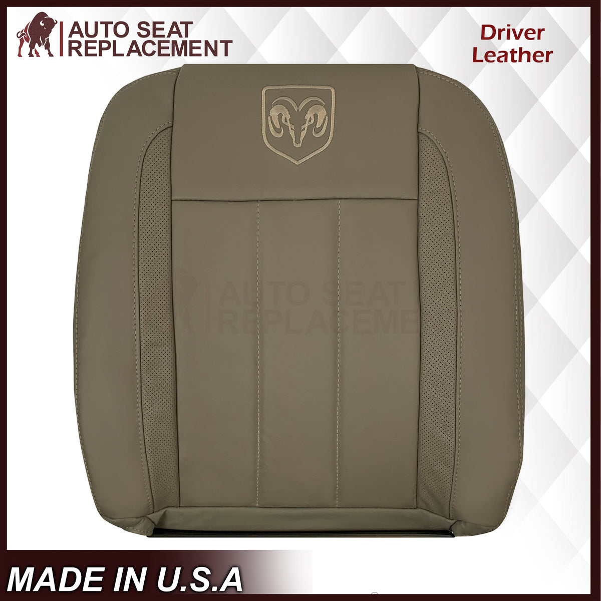 2006-2009 Dodge Ram 3500 Laramie Replacement Seat Cover: Med Khaki Tan