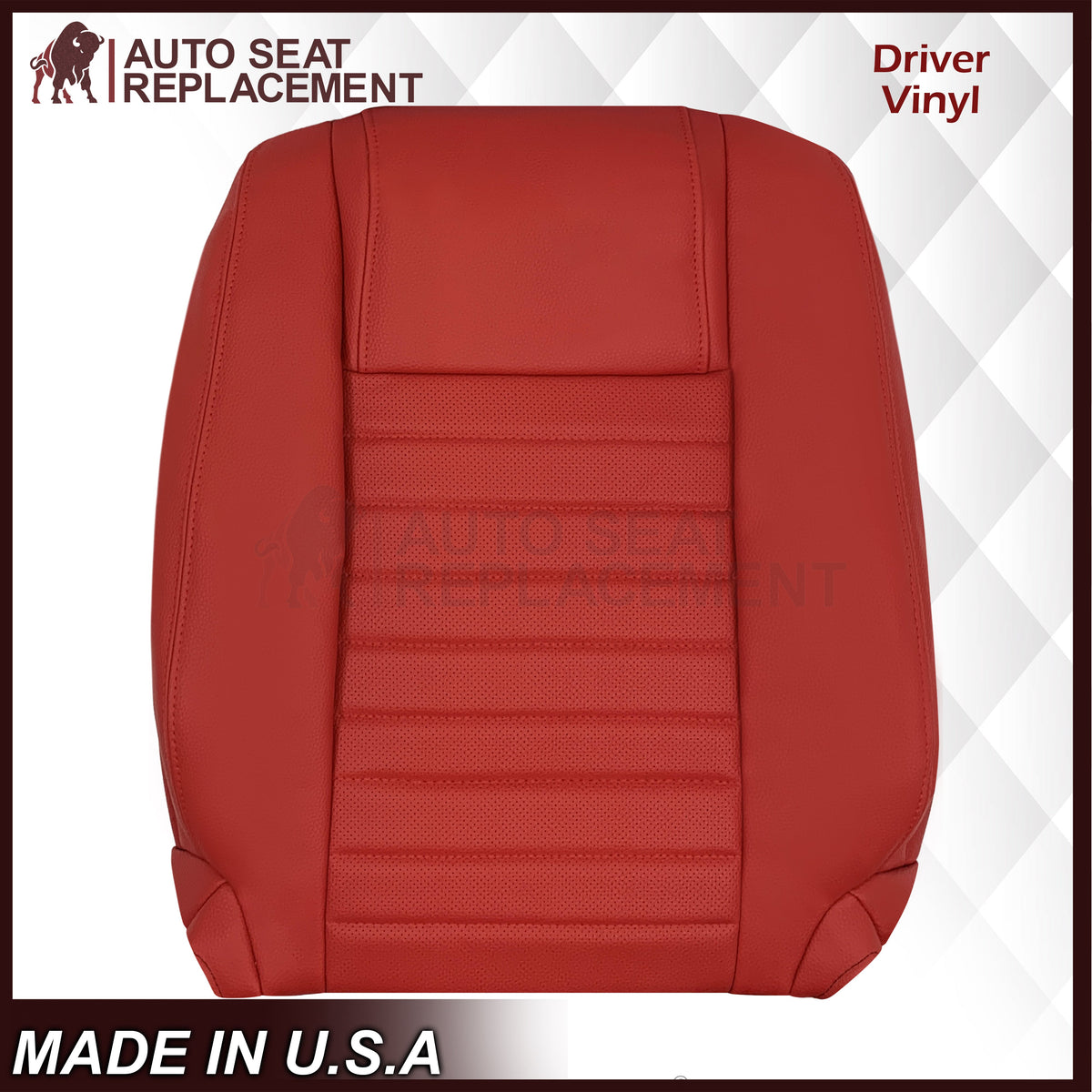 2005-2009 Ford Mustang Synthetic Leather Replacement Seat Cover In Crimson Red : Choose From Variation