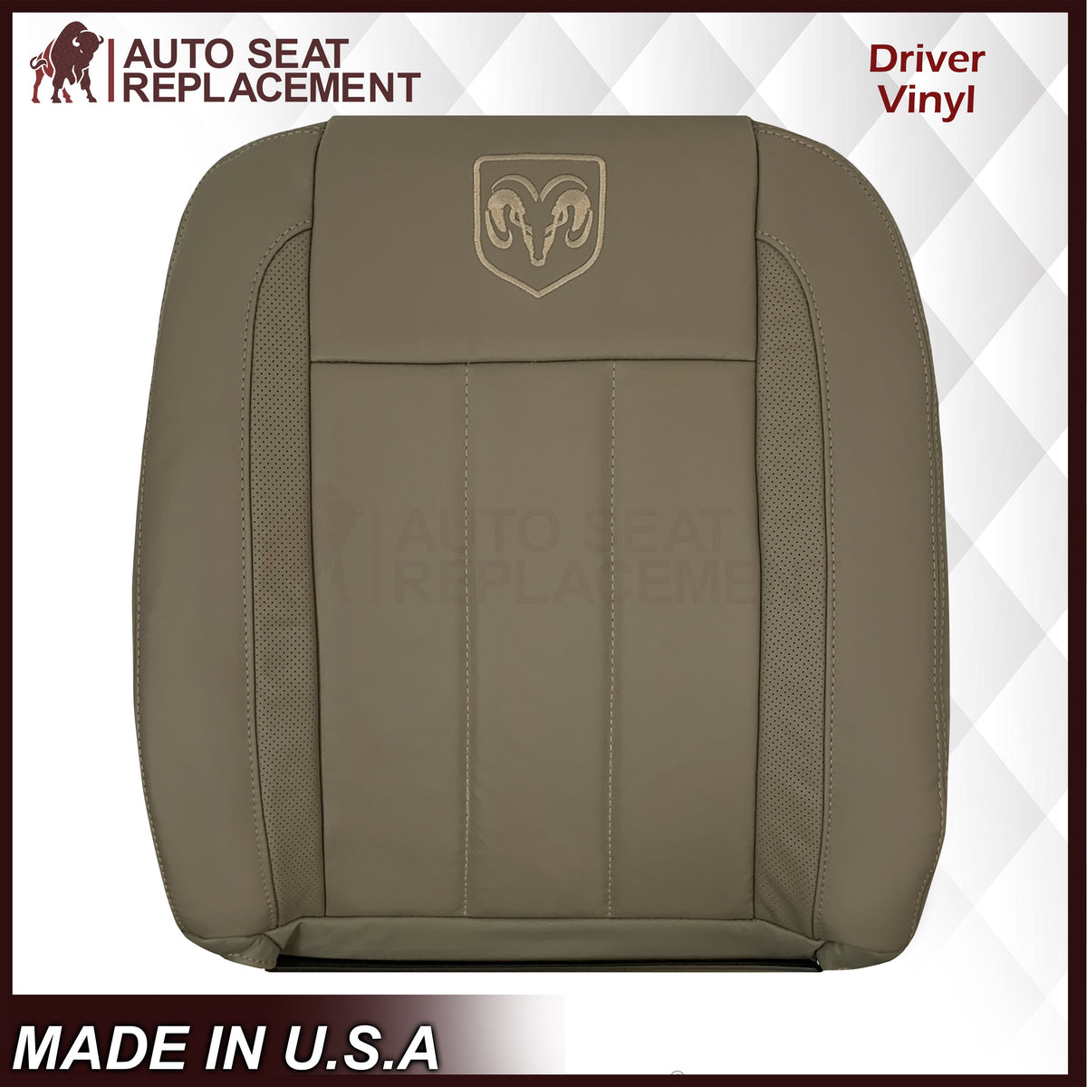 2006-2009 Dodge Ram 3500 Laramie Replacement Seat Cover: Med Khaki Tan