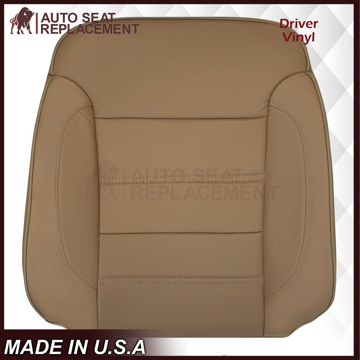 2014-2019 GMC Sierra Denali Perforated Genuine Leather Replacement Seat Cover In Dune Tan