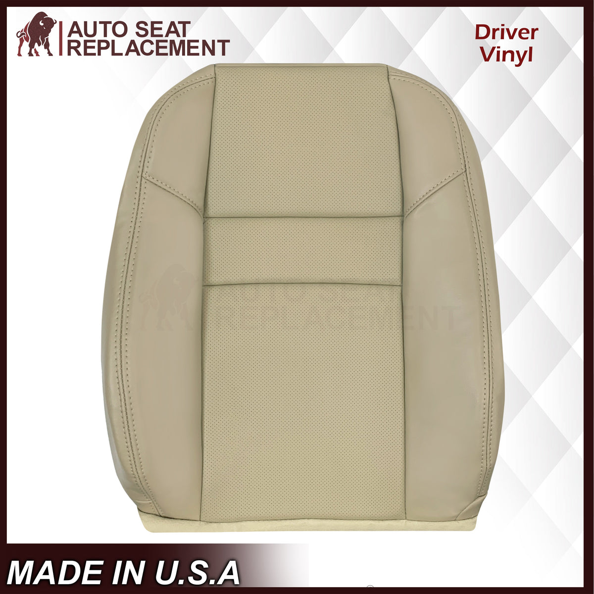 2004-2008 Acura TSX Driver Or Passenger Replacement Genuine Leather / Synthetic Leather Seat Covers: Perforated, Tan