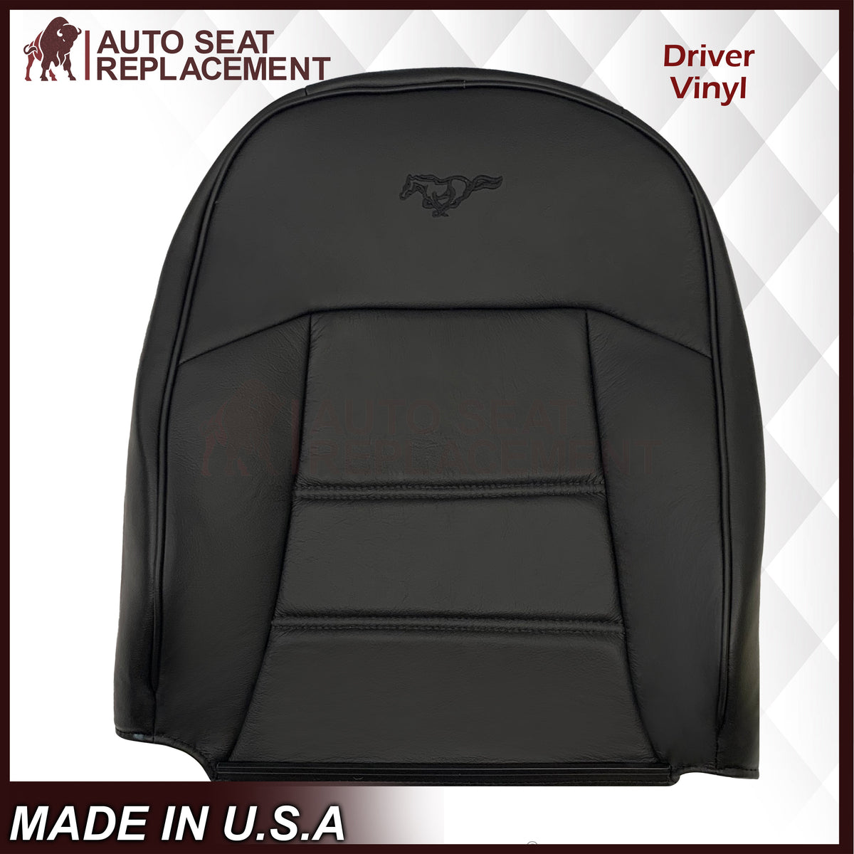 1999-2004 Ford Mustang V6 Replacement Seat Cover in Ebony Black: Choose From Variation
