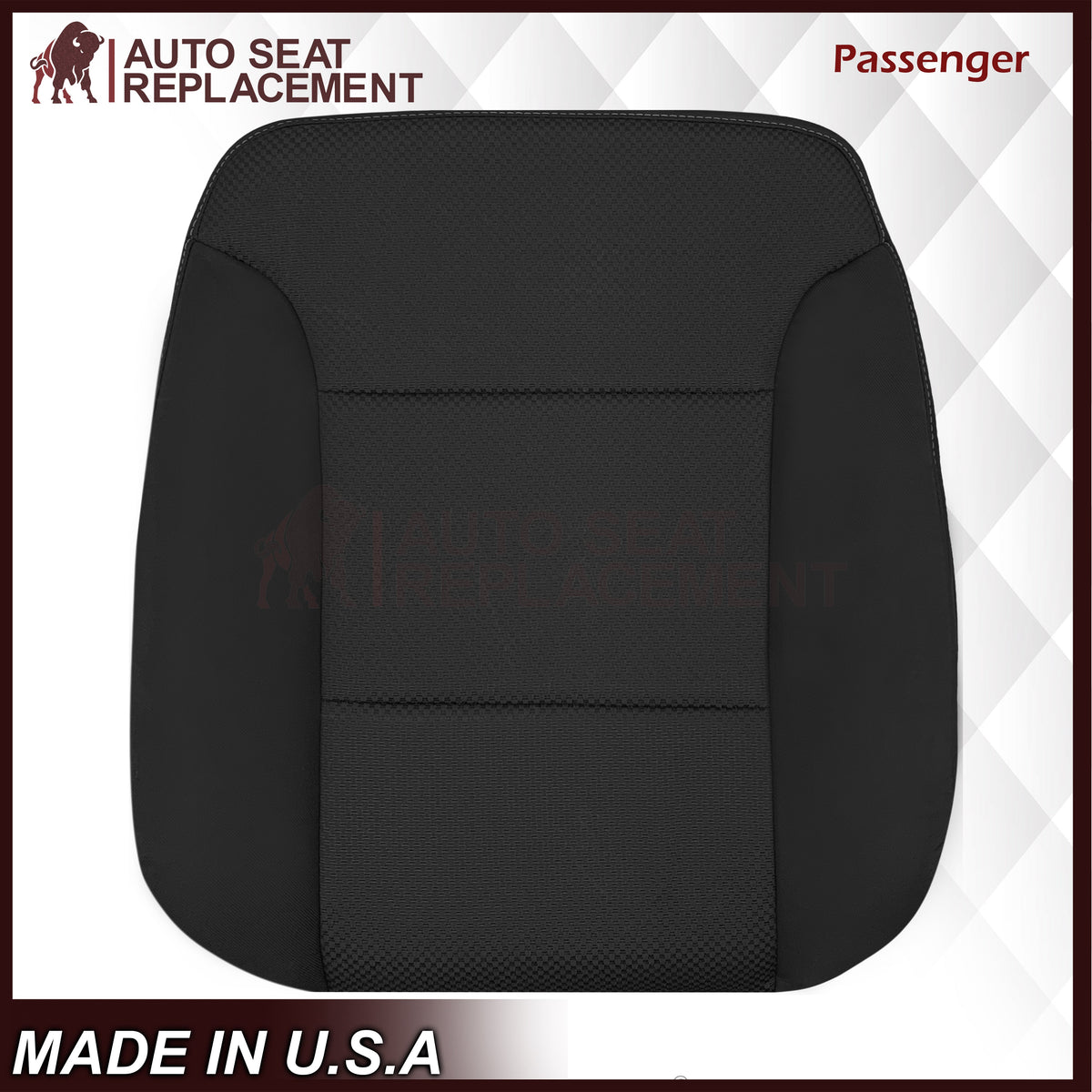 2014-2019 GMC Sierra W/T Base Work Truck Replacement Cloth Seat Cover: Black