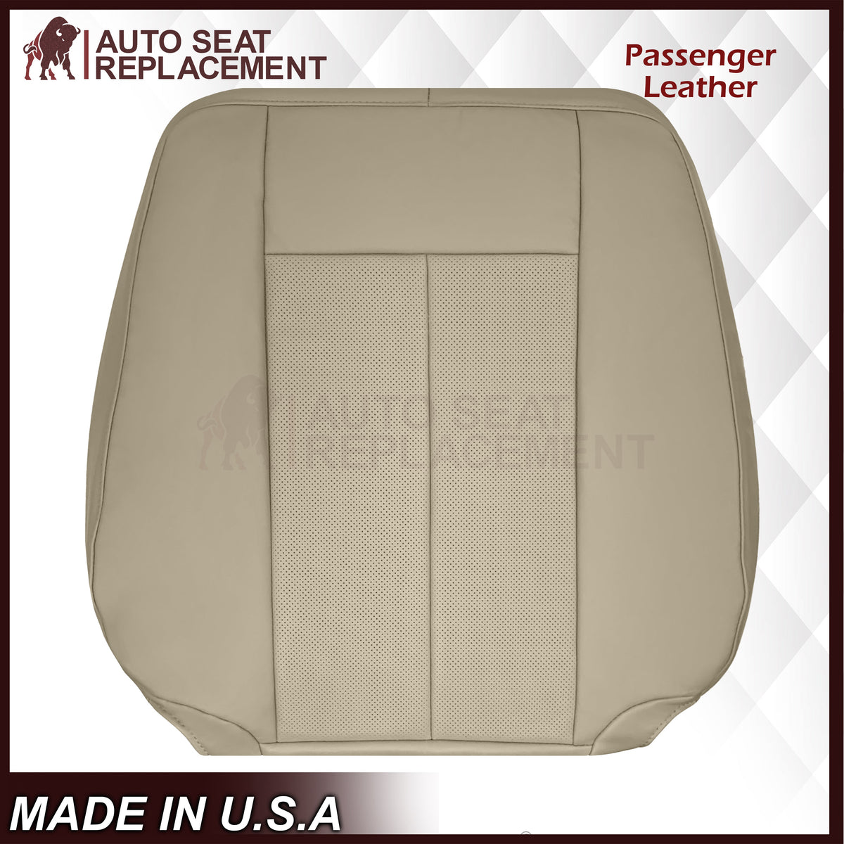 2007-2014 Ford Expedition Eddie Bauer/XLT Replacement Perforated Genuine Leather/Syn. Leather Seat Cover In Tan