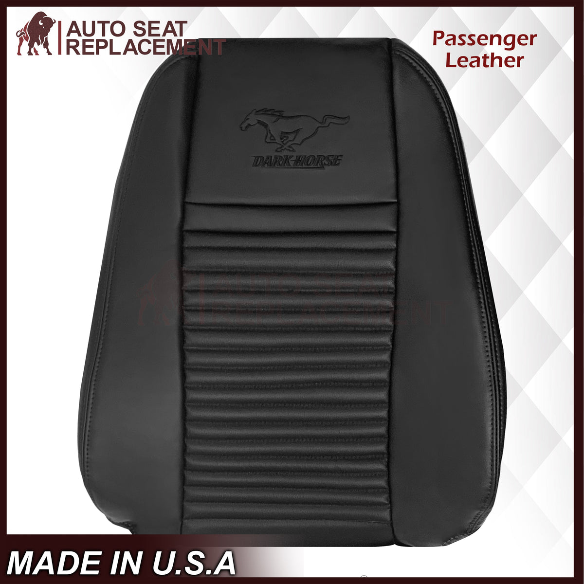 2003-2004 Ford Mustang Mach 1 ONE Replacement Leather Seat Cover in Ebony Black: Choose From Variation