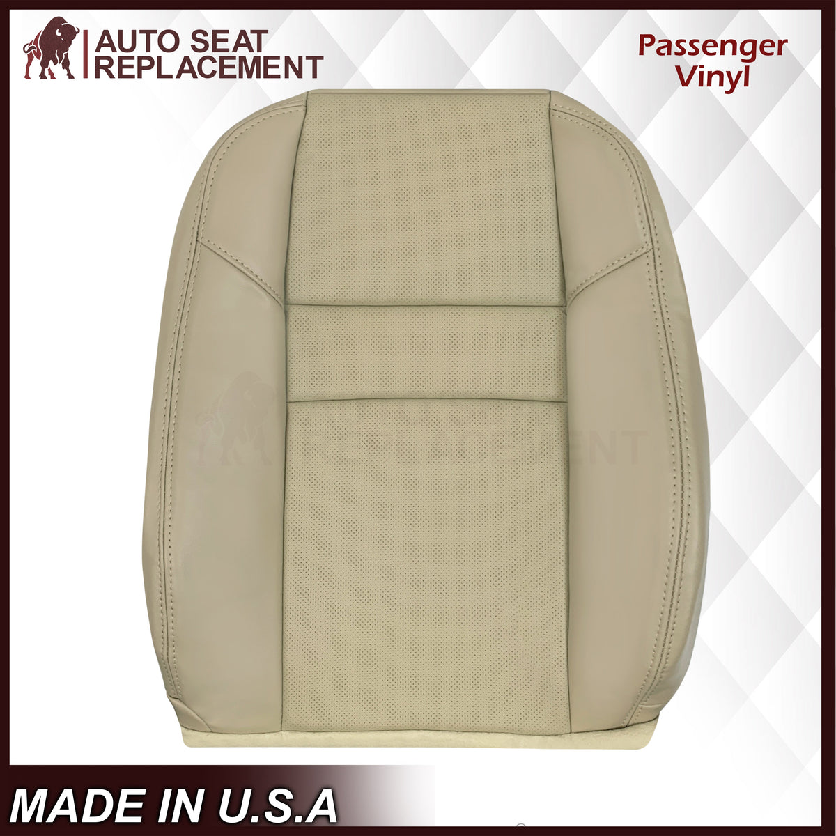 2004-2008 Acura TSX Driver Or Passenger Replacement Genuine Leather / Synthetic Leather Seat Covers: Perforated, Tan