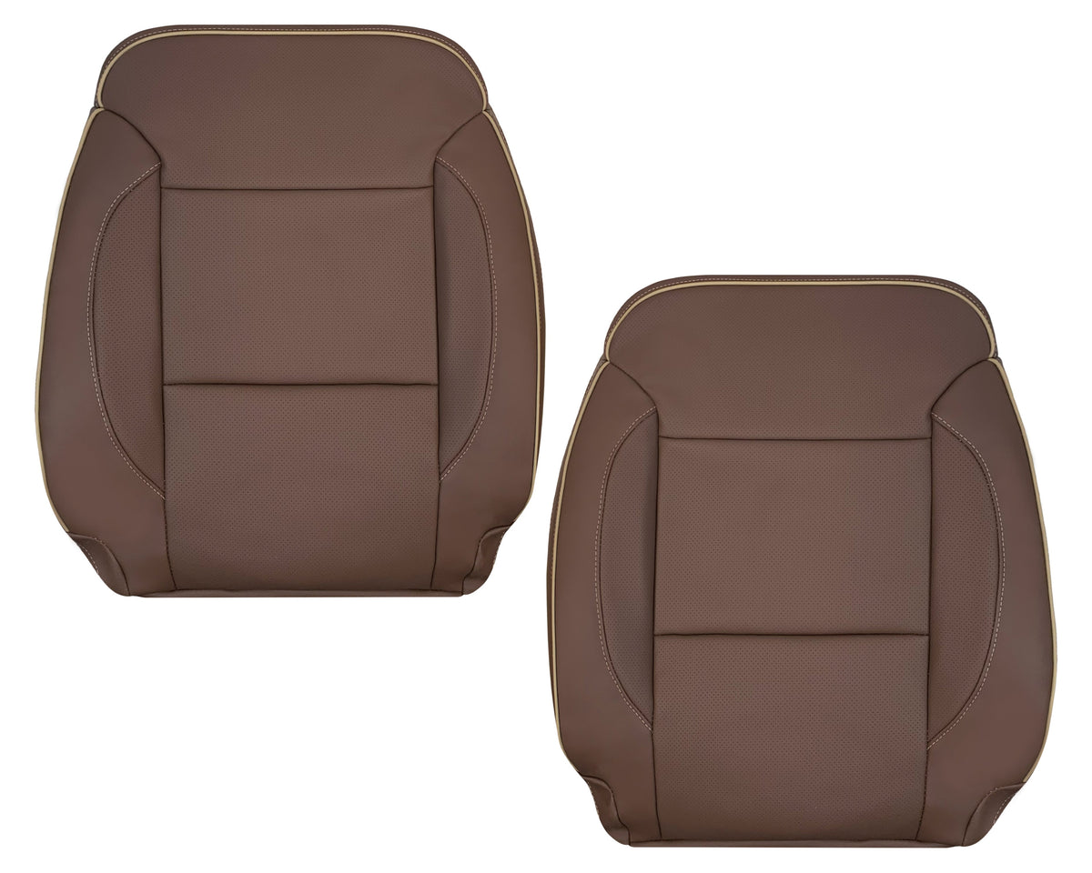 2014-2019 Chevy Silverado 1500 2500HD 3500HD High Country Replacement Perforated Genuine Leather OR Synthetic Leather Seat Covers: Brown