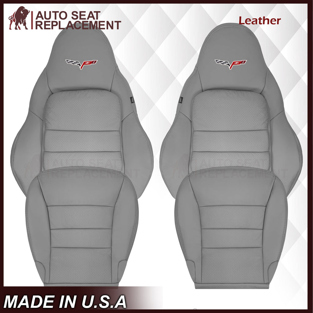 2005-2013 Chevy Corvette Replacement Seat Covers: C6 Gray Perforated