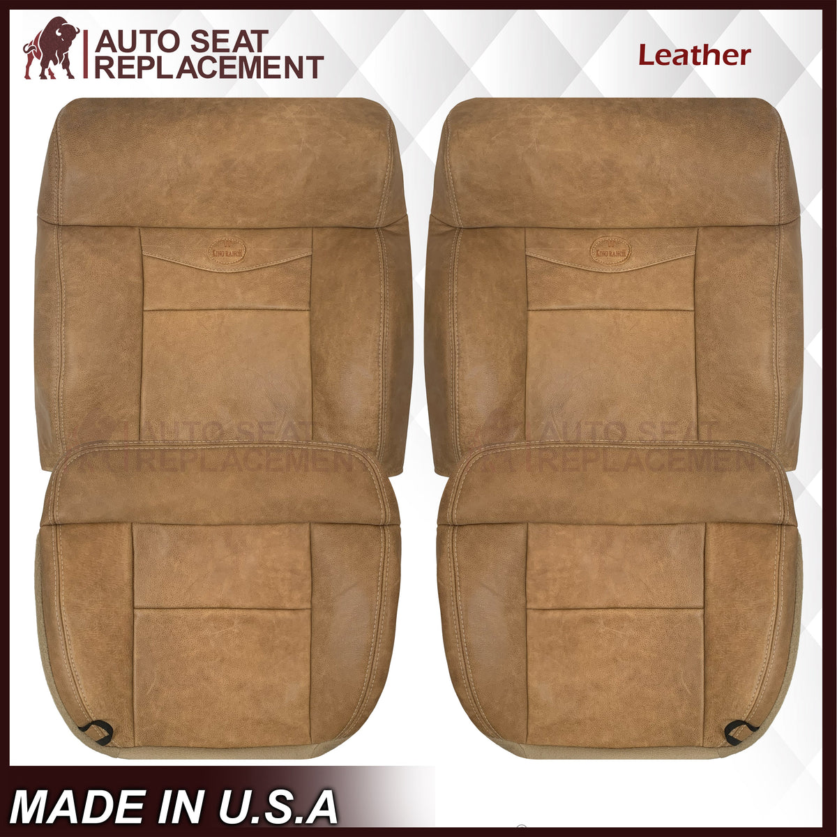 2005 2006 2007 2008 Ford F150 King Ranch New Front GENUINE LEATHER Seat Covers