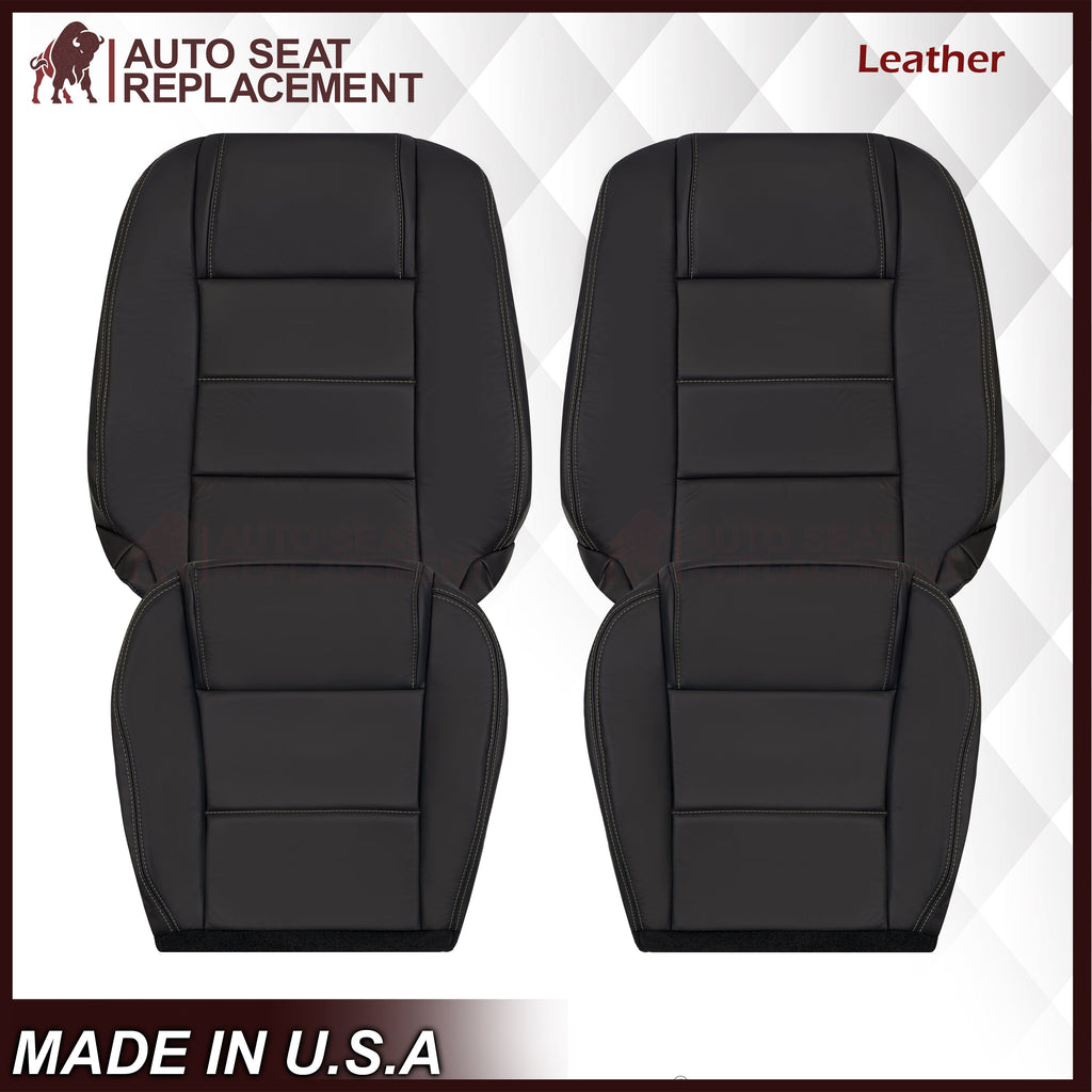 2005-2009 Ford Mustang Coupe GT V6 Leather Replacement Seat Covers in Black