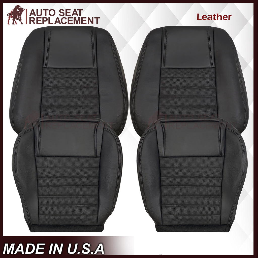 2005-2009 Ford Mustang GT V8 Convertible Replacement Seat Covers In Dark Charcoal: Black