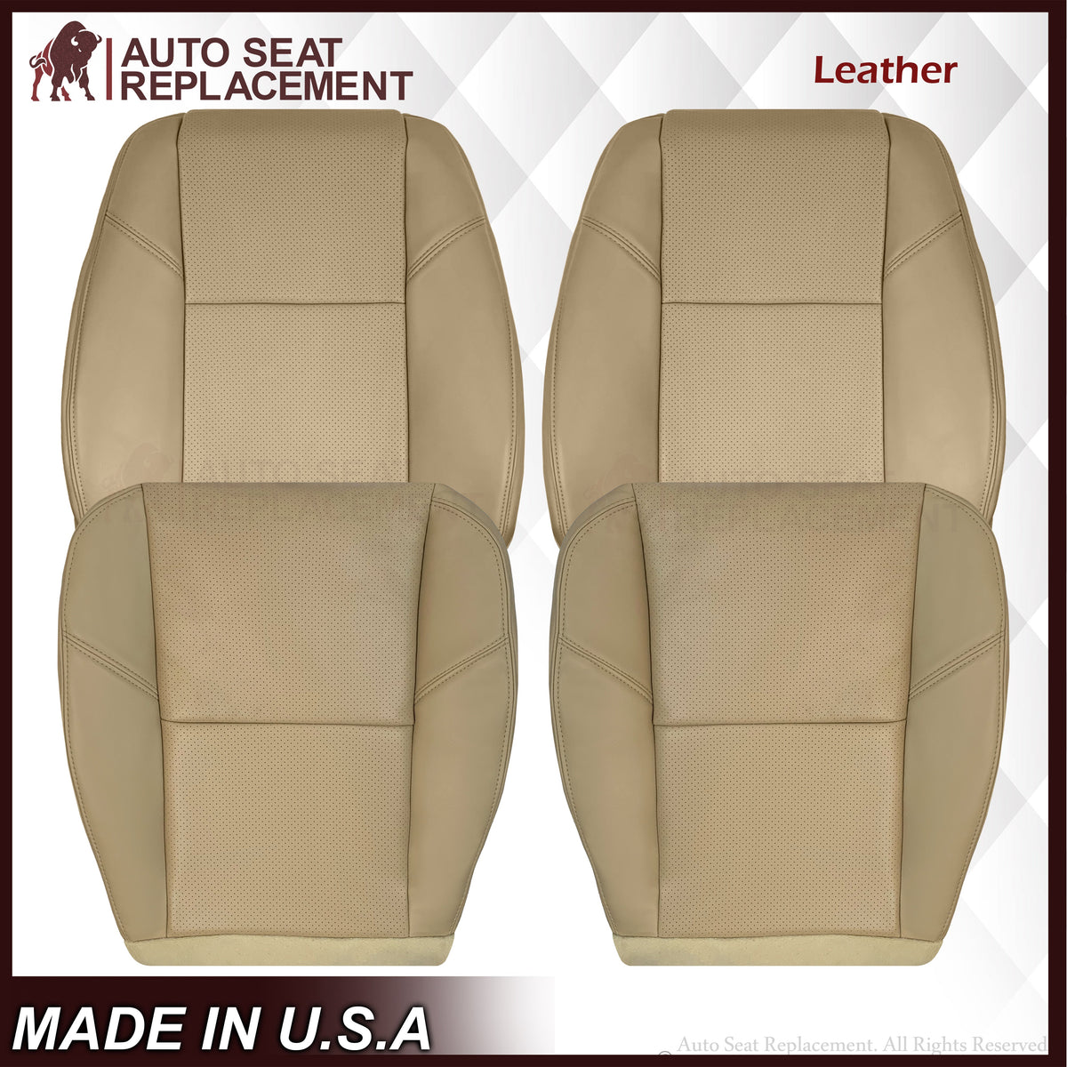 2007-2008 Cadillac Escalade Perforated Seat Cover in VERY Light Cashmere Tan: Choose From Variation