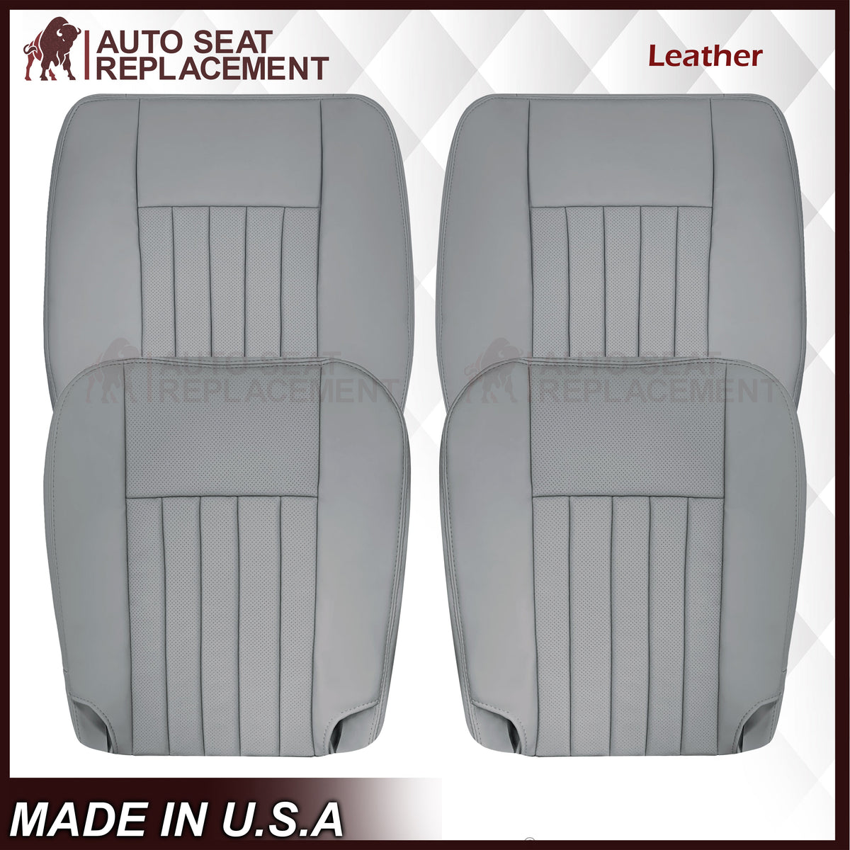 2003 2004 Lincoln Navigator Replacement Seat Covers in Gray: Choose Genuine Leather or Vinyl
