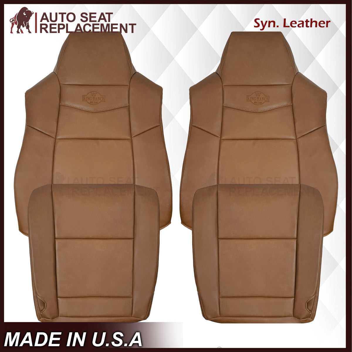 2002-2007 Ford F250 F350 King Ranch Replacement Synthetic Leather Front Seat Covers