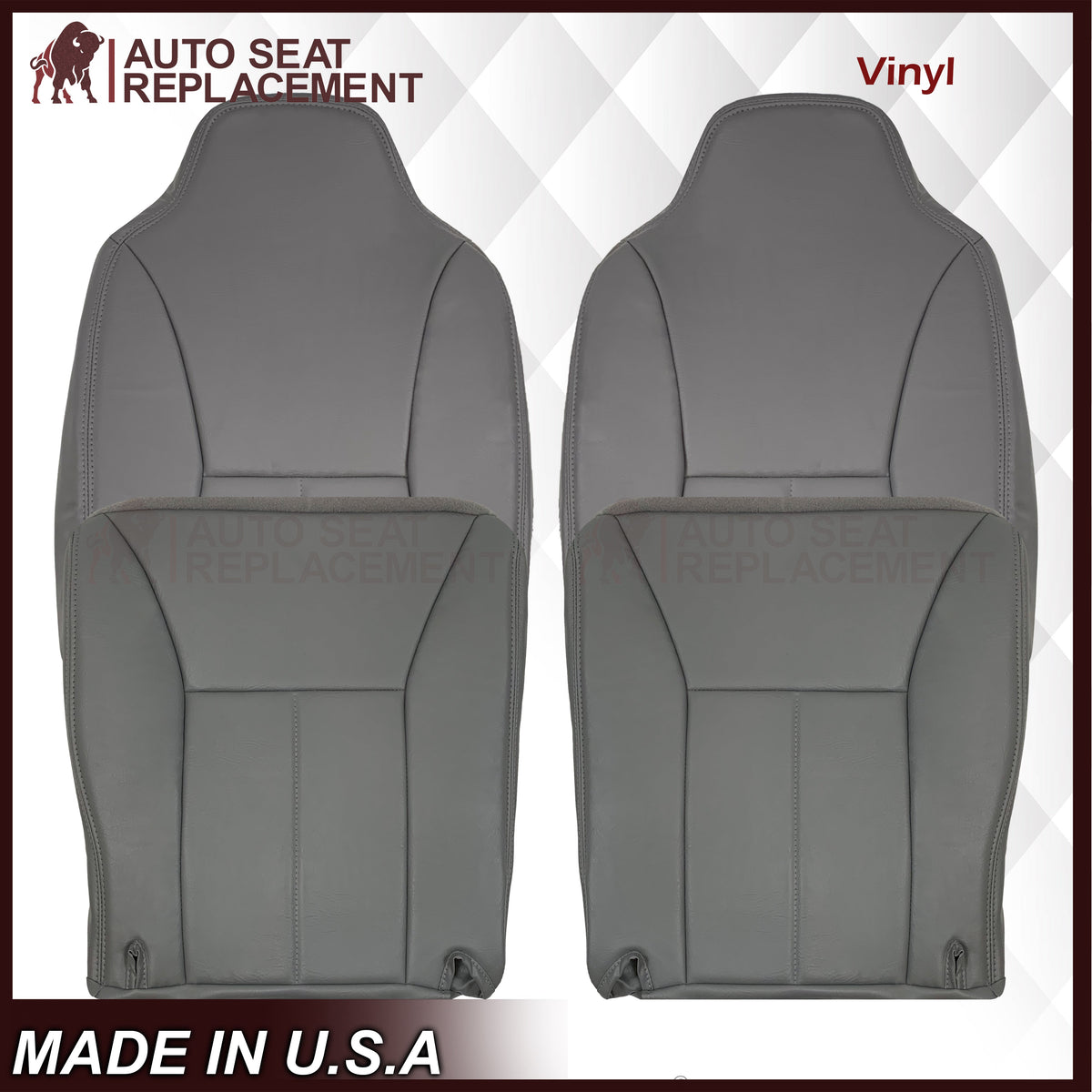 1998 - 2002 Dodge Ram 1500 Base Work Truck SINGLE CAB Seat Cover in Mist Gray Vinyl