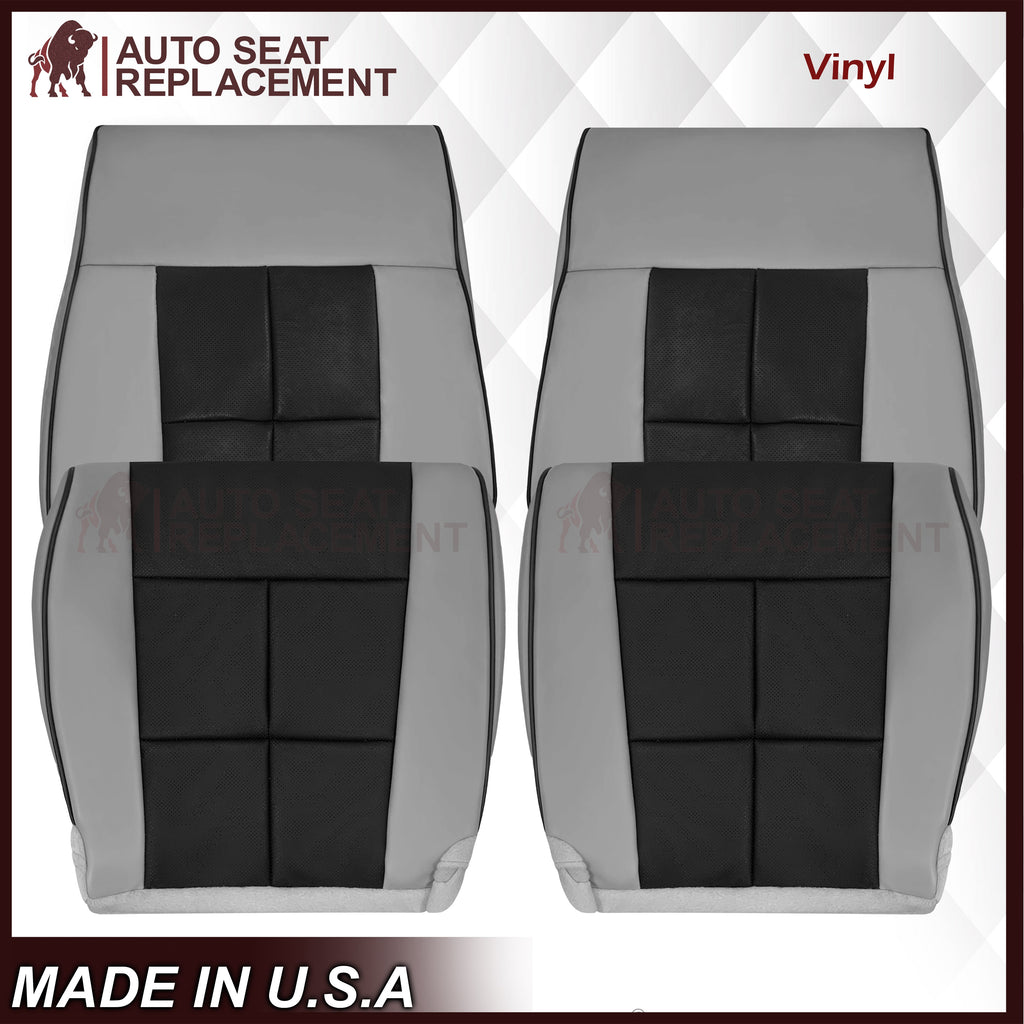 2007 - 2014 Lincoln Navigator Bottom Seat Cover in 2 Tone Gray & Black Leather or Vinyl