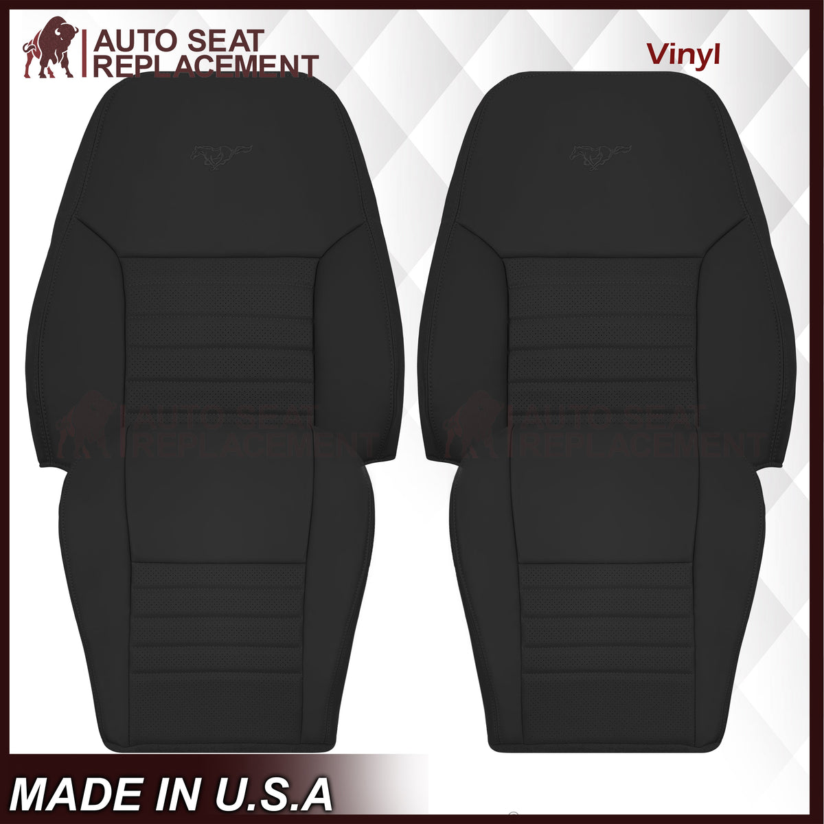 1999-2004 Ford Mustang GT Convertible Replacement Seat Cover in Dark Charcoal Black: Choose From Variation