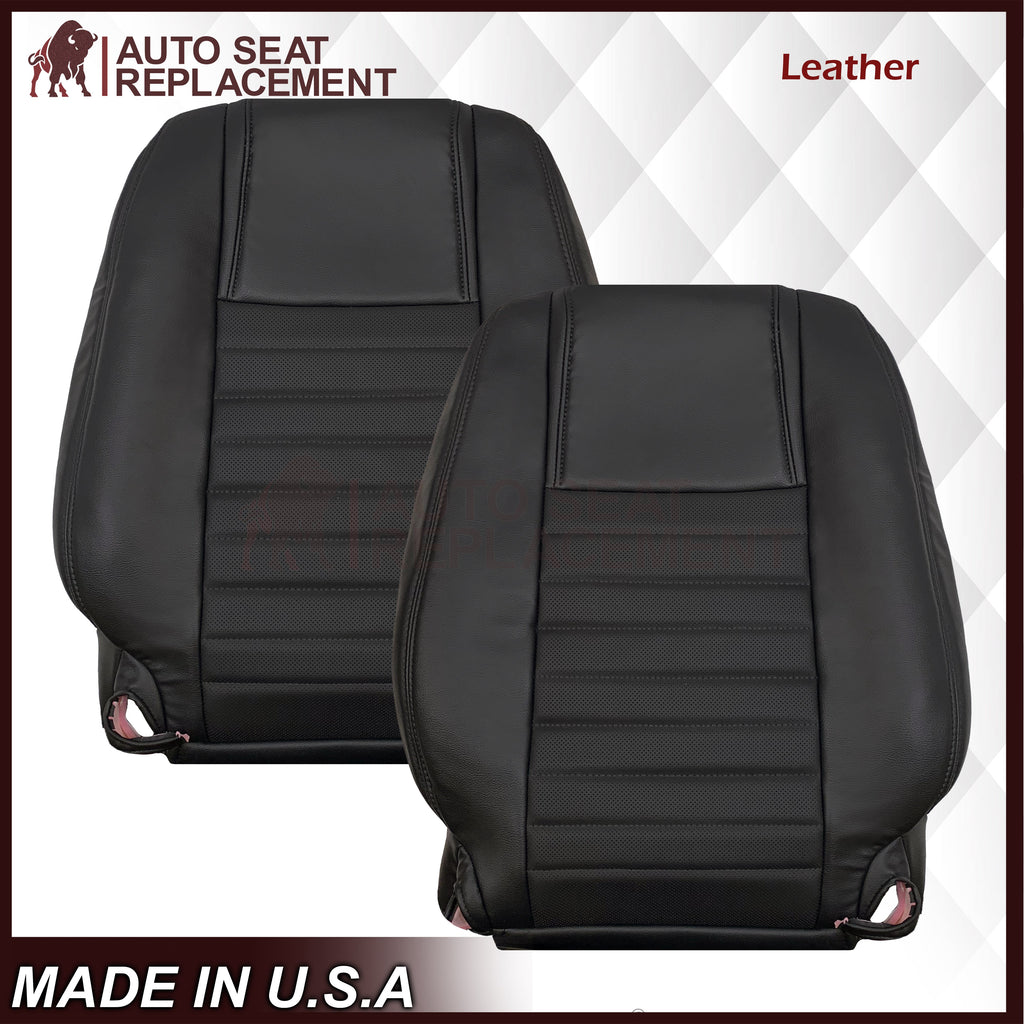2005-2009 Ford Mustang GT V8 Convertible Replacement Seat Covers In Dark Charcoal: Black