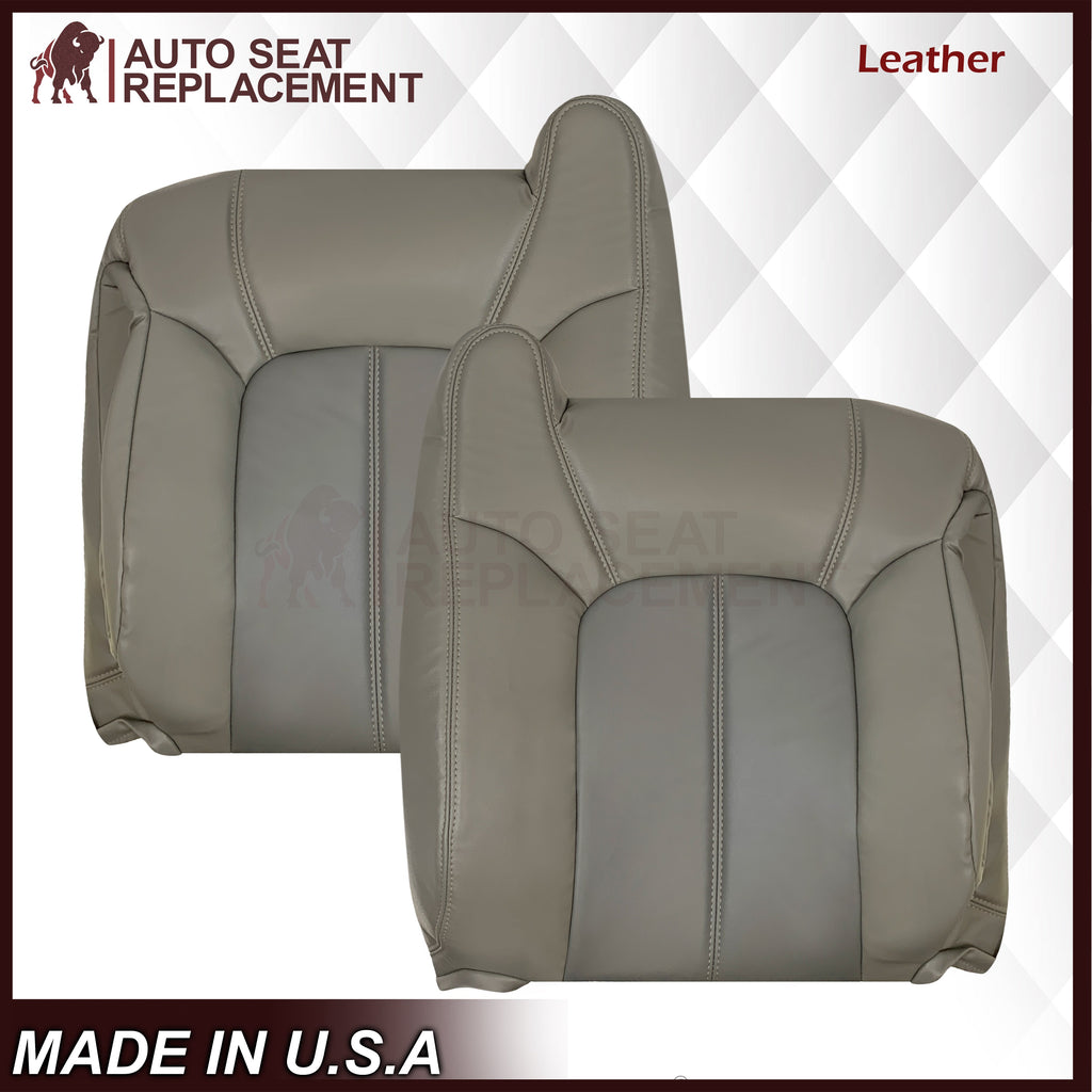 2001 2002 GMC Yukon Denali XL SLT SLE Leather Replacement Seat Cover 2 Tone Gray: Choose From Variation