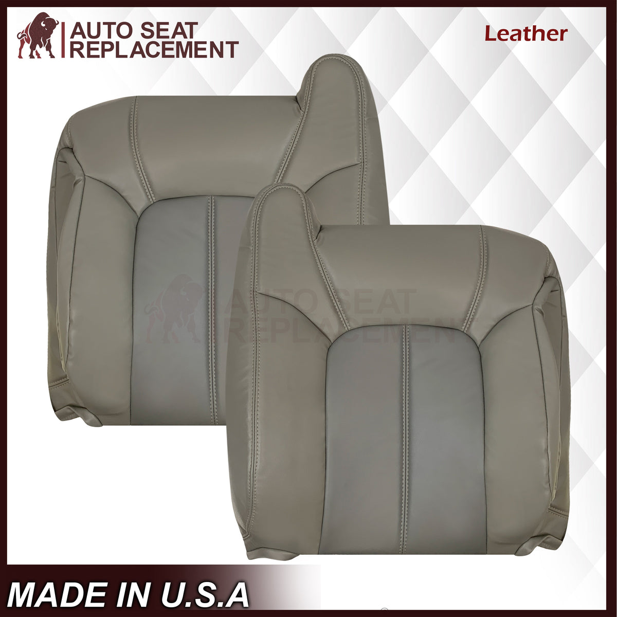 2001 2002 GMC Yukon Denali XL SLT SLE Leather Replacement Seat Cover 2 Tone Gray: Choose From Variation