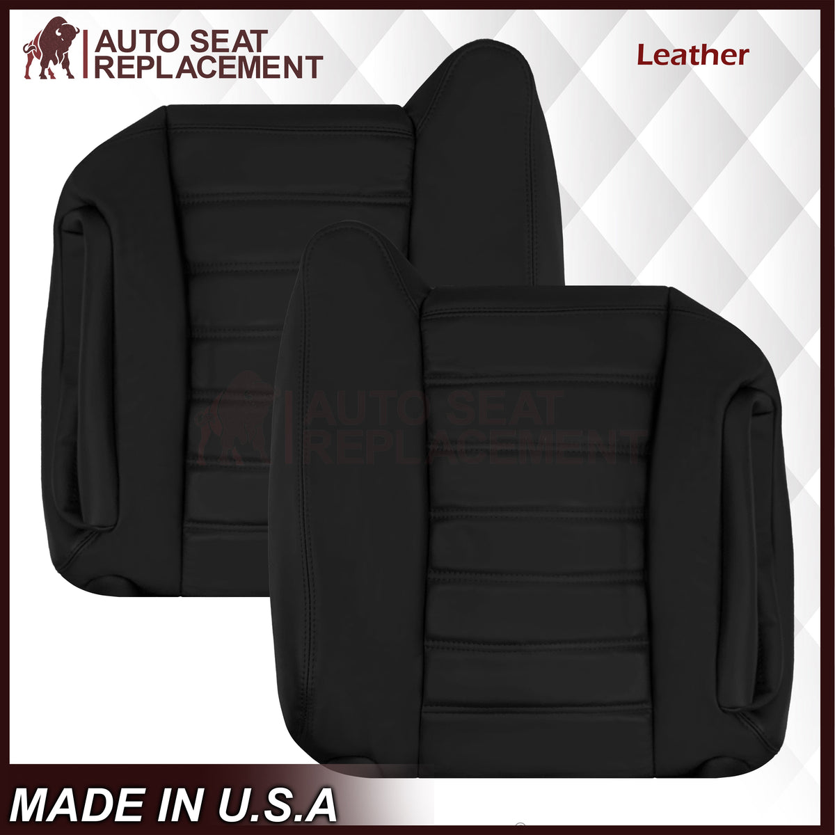 2003 - 2007 Hummer H2 SUV SUT Adventure LEATHER Seat Cover: Ebony Black