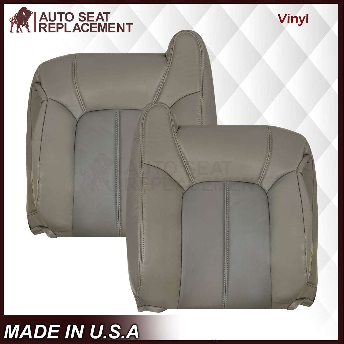 2001 2002 GMC Yukon Denali XL SLT SLE Leather Replacement Seat Cover 2 Tone Gray: Choose From Variation