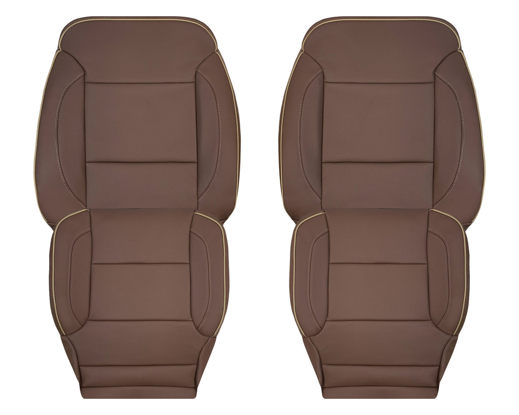 2014-2019 Chevy Silverado 1500 2500HD 3500HD High Country Replacement Perforated Genuine Leather OR Synthetic Leather Seat Covers: Brown