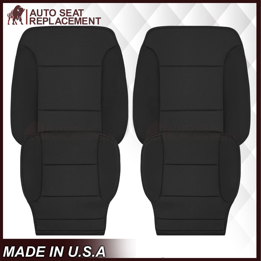 2014-2019 GMC Sierra W/T Base Work Truck Replacement Cloth Seat Cover: Black