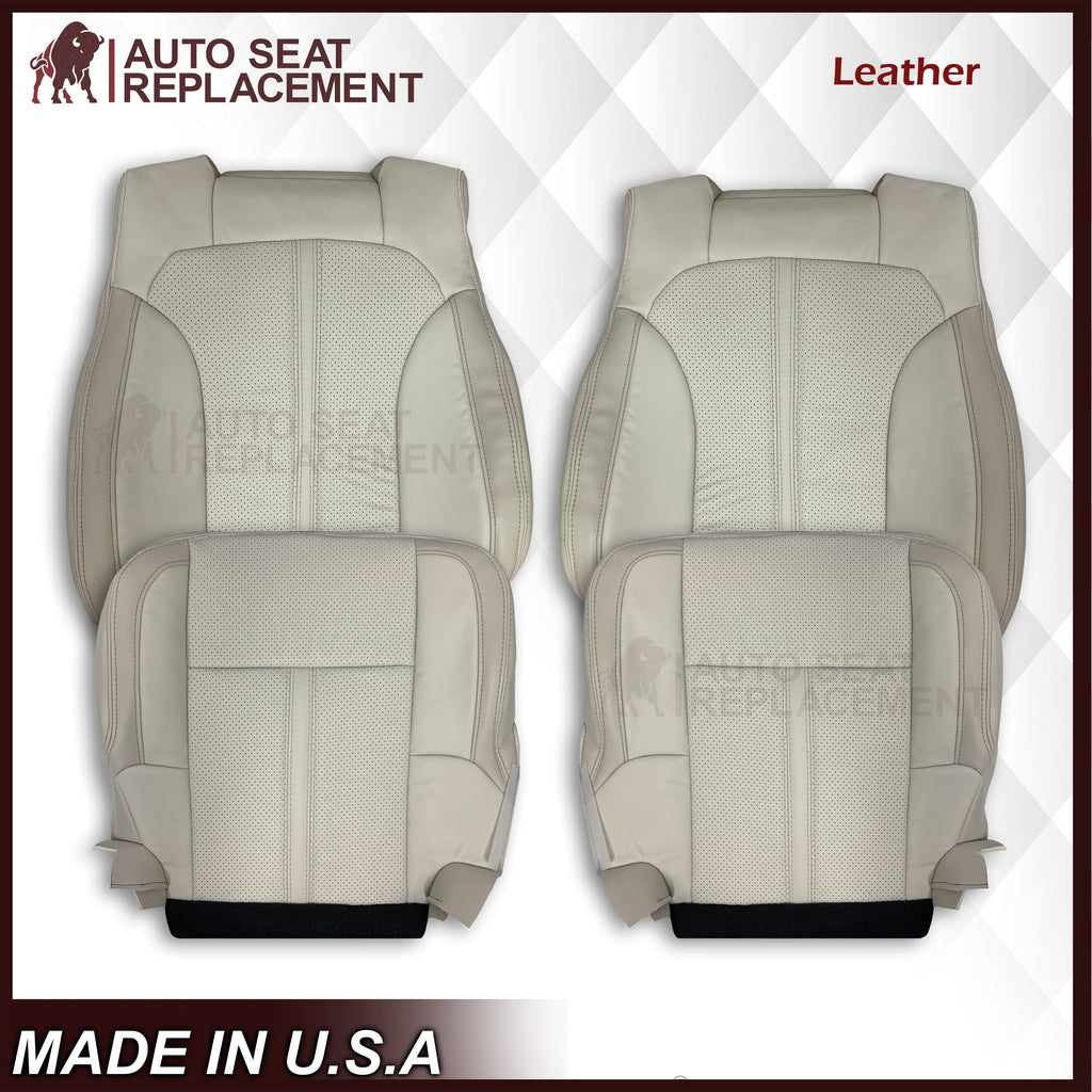2009 - 2012 Lincoln MKS Replacement Seat Covers in Tan: Choose Genuine Leather or Vinyl