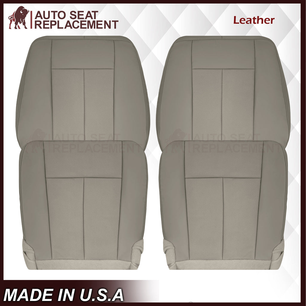 2007-2014 Ford Expedition Eddie Bauer/XLT PERFORATED Leather Replacement Seat Cover in Gray