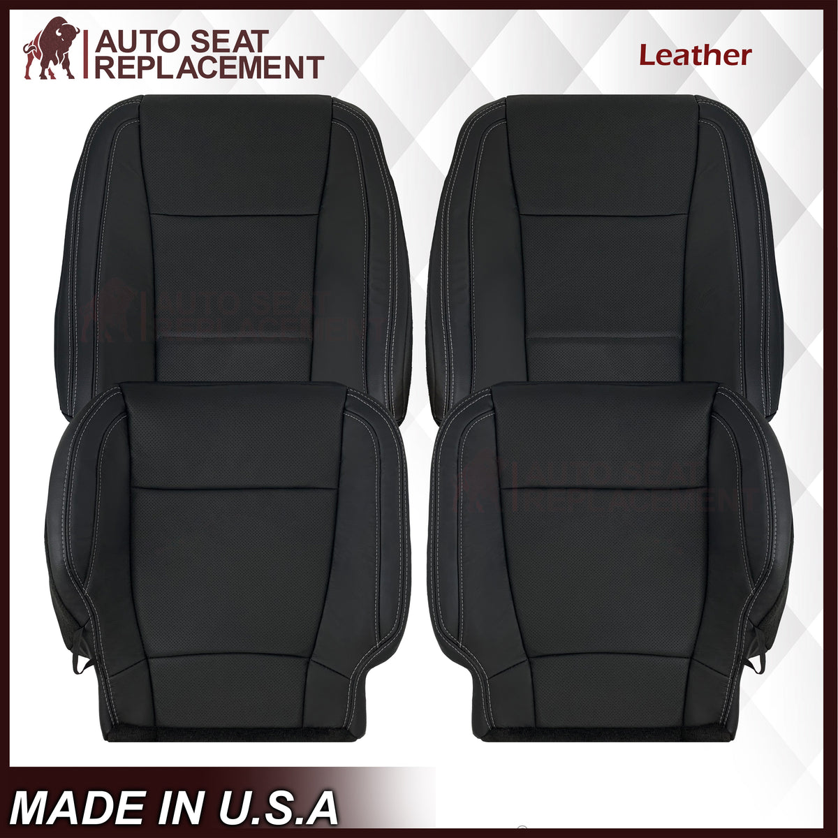 2017-2021 Ford F250 XLT Replacement Seat Covers In Charcoal Black