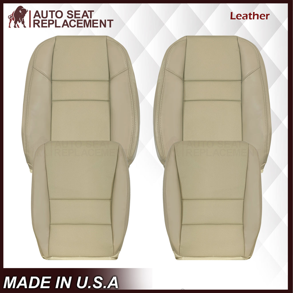 2004-2008 Acura TSX Driver Or Passenger Replacement Genuine Leather / Synthetic Leather Seat Covers: Perforated, Tan