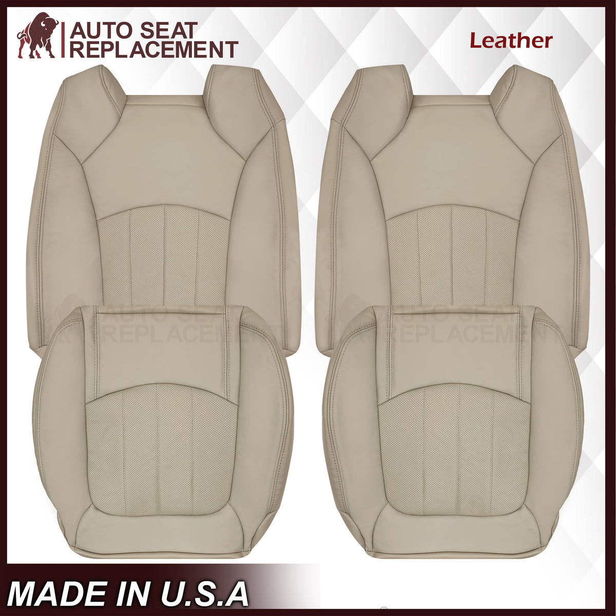 2009-2012 Chevrolet Traverse LT/LTZ Driver or Passenger Replacement Seat Cover: Perforated, Tan