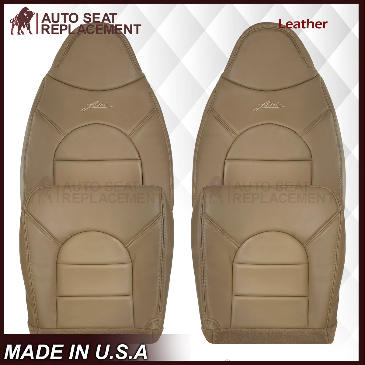 1998-1999 Ford F250 F350 Lariat Super Duty Replacement Seat Cover In Prairie "Tan"