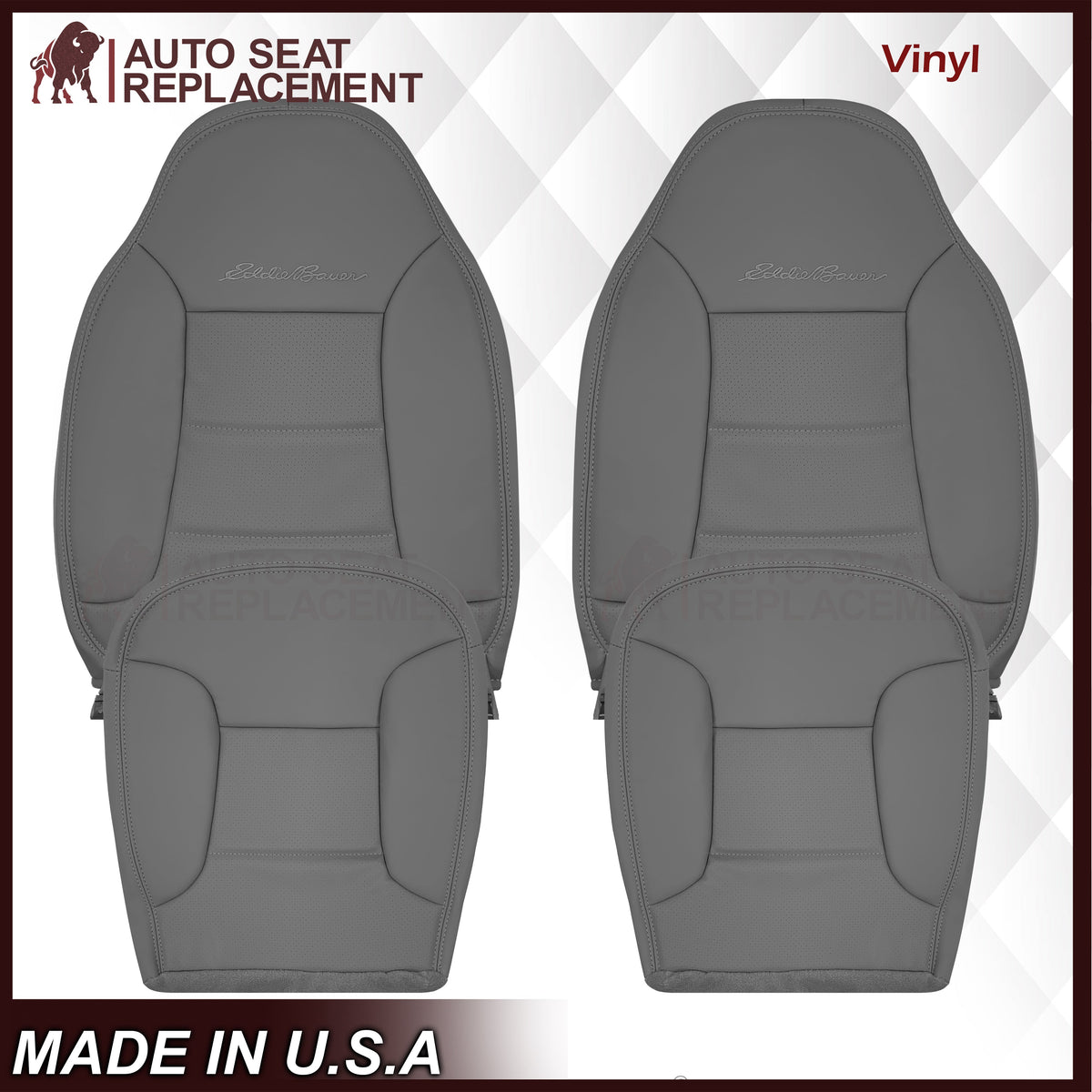 1992 - 1996 Ford Bronco Eddie Bauer Synthetic Leather Seat Cover In Gray