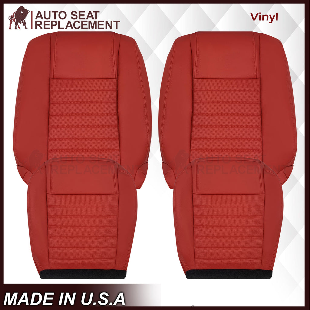 2005-2009 Ford Mustang Synthetic Leather Replacement Seat Cover In Crimson Red : Choose From Variation