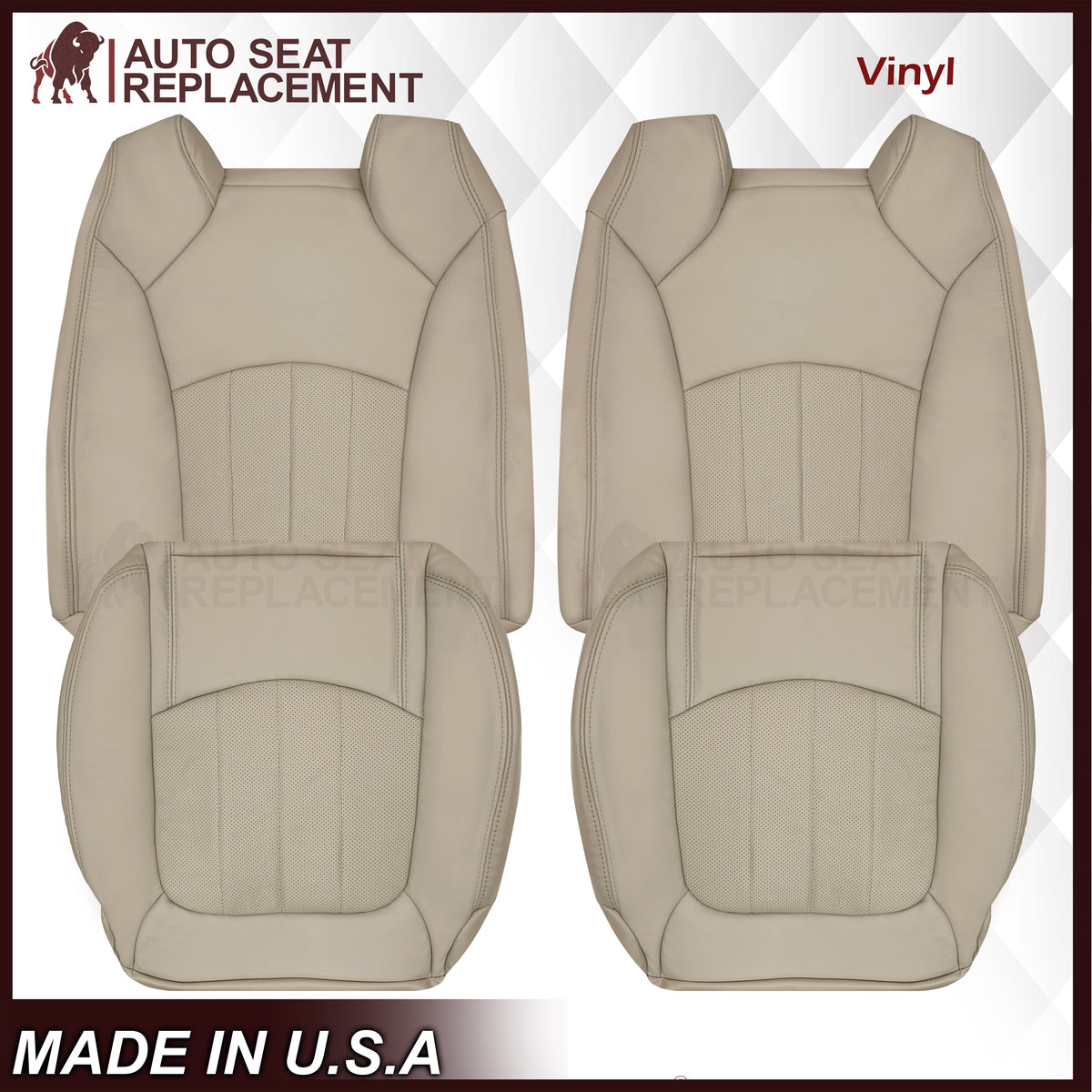 2009-2012 Chevrolet Traverse LT/LTZ Driver or Passenger Replacement Seat Cover: Perforated, Tan