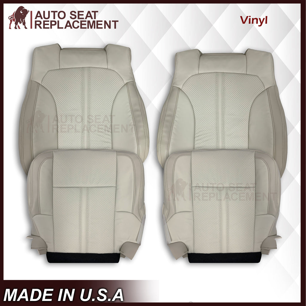 2009 - 2012 Lincoln MKS Replacement Seat Covers in Tan: Choose Genuine Leather or Vinyl