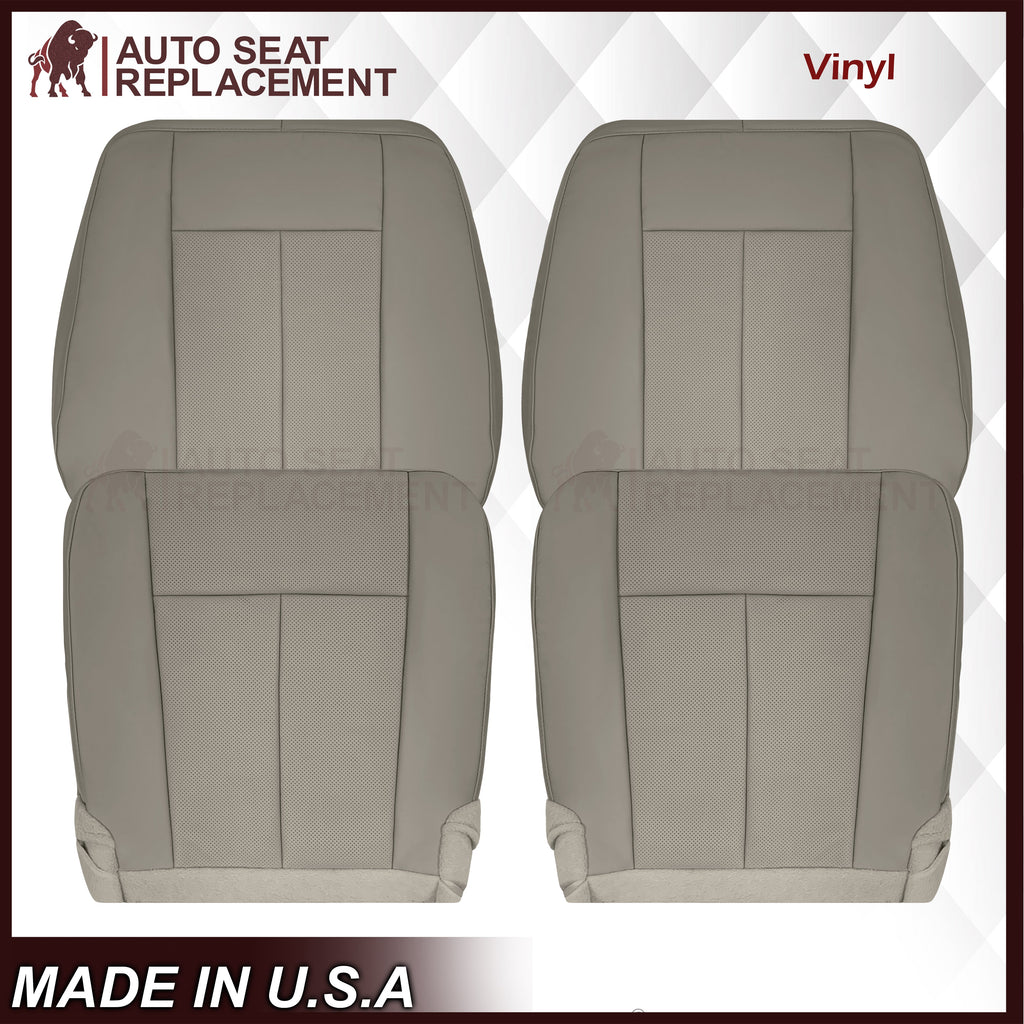 2007-2014 Ford Expedition Eddie Bauer/XLT PERFORATED Leather Replacement Seat Cover in Gray