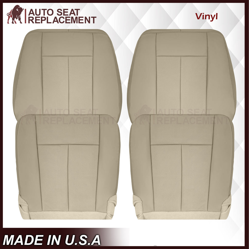 2007-2014 Ford Expedition Eddie Bauer/XLT Replacement Perforated Genuine Leather/Syn. Leather Seat Cover In Tan