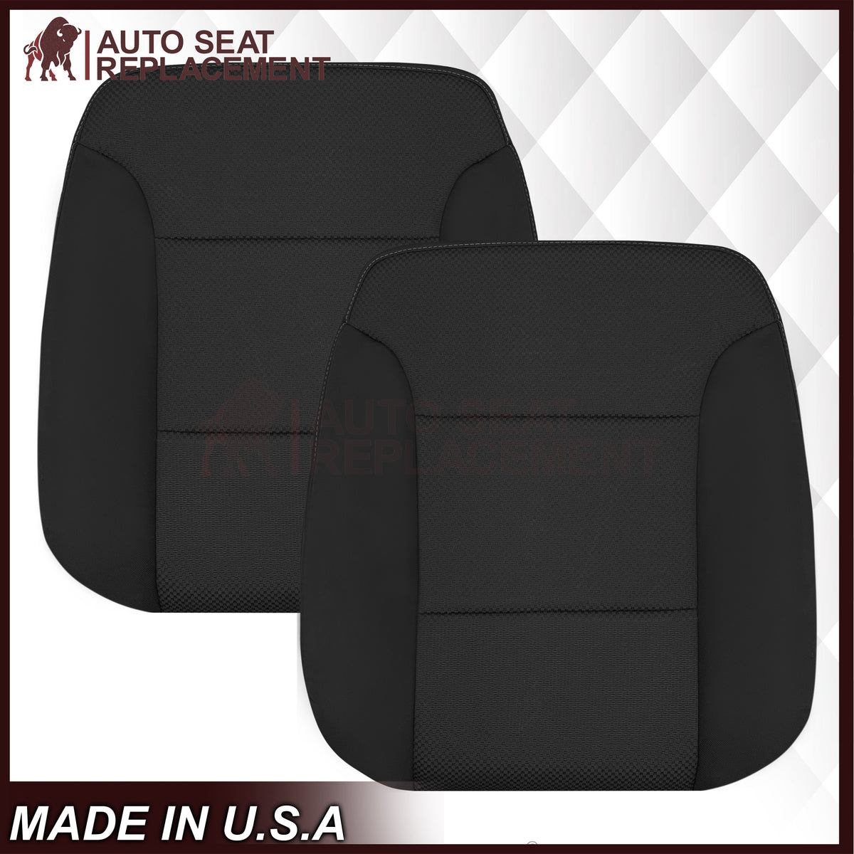 2014-2019 GMC Sierra W/T Base Work Truck Replacement Cloth Seat Cover: Black