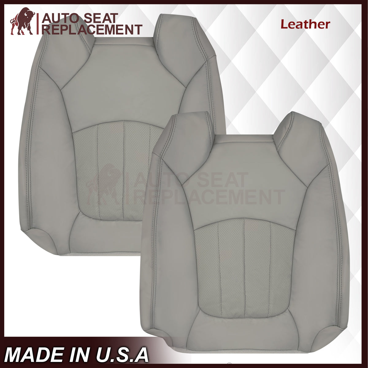 2008-2012 Buick Enclave Perforated Replacement Seat Covers In Gray: Choose Leather or Syn. Leather
