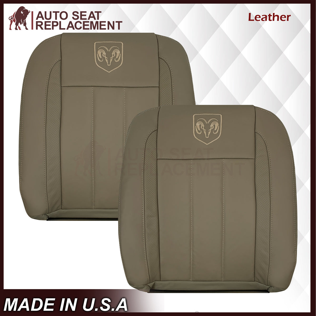 2006-2009 Dodge Ram 3500 Laramie Replacement Seat Cover: Med Khaki Tan