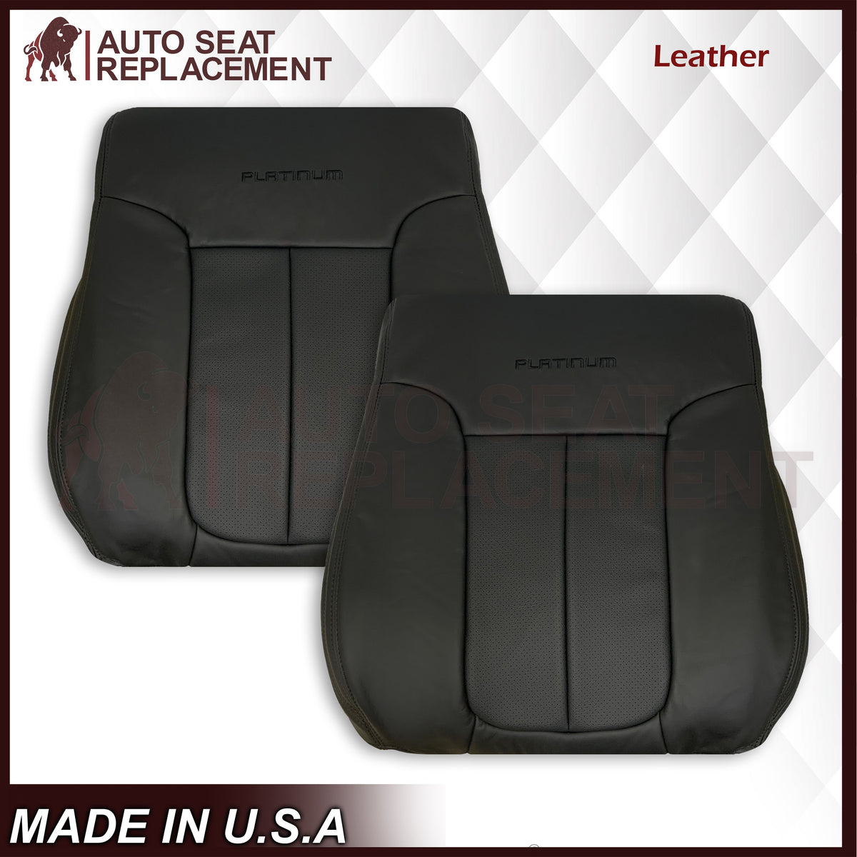 2009 - 2014 Ford F-150 PLATINUM EDITION Perforated Genuine Leather or Synthetic Leather Seat Covers