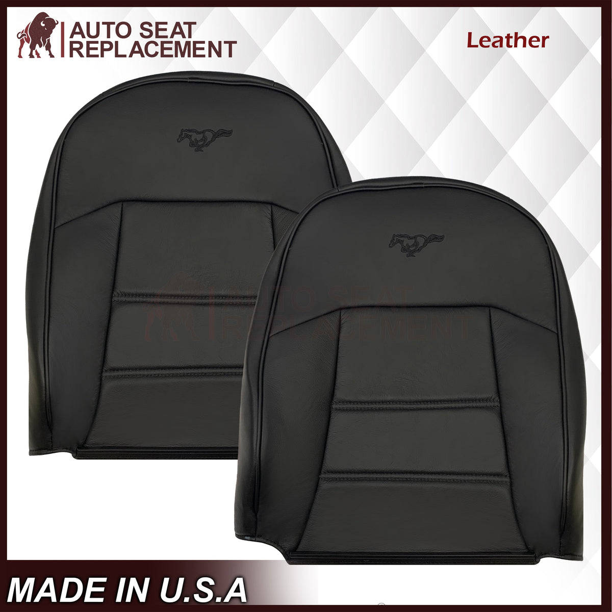 1999-2004 Ford Mustang V6 Replacement Seat Cover in Ebony Black: Choose From Variation