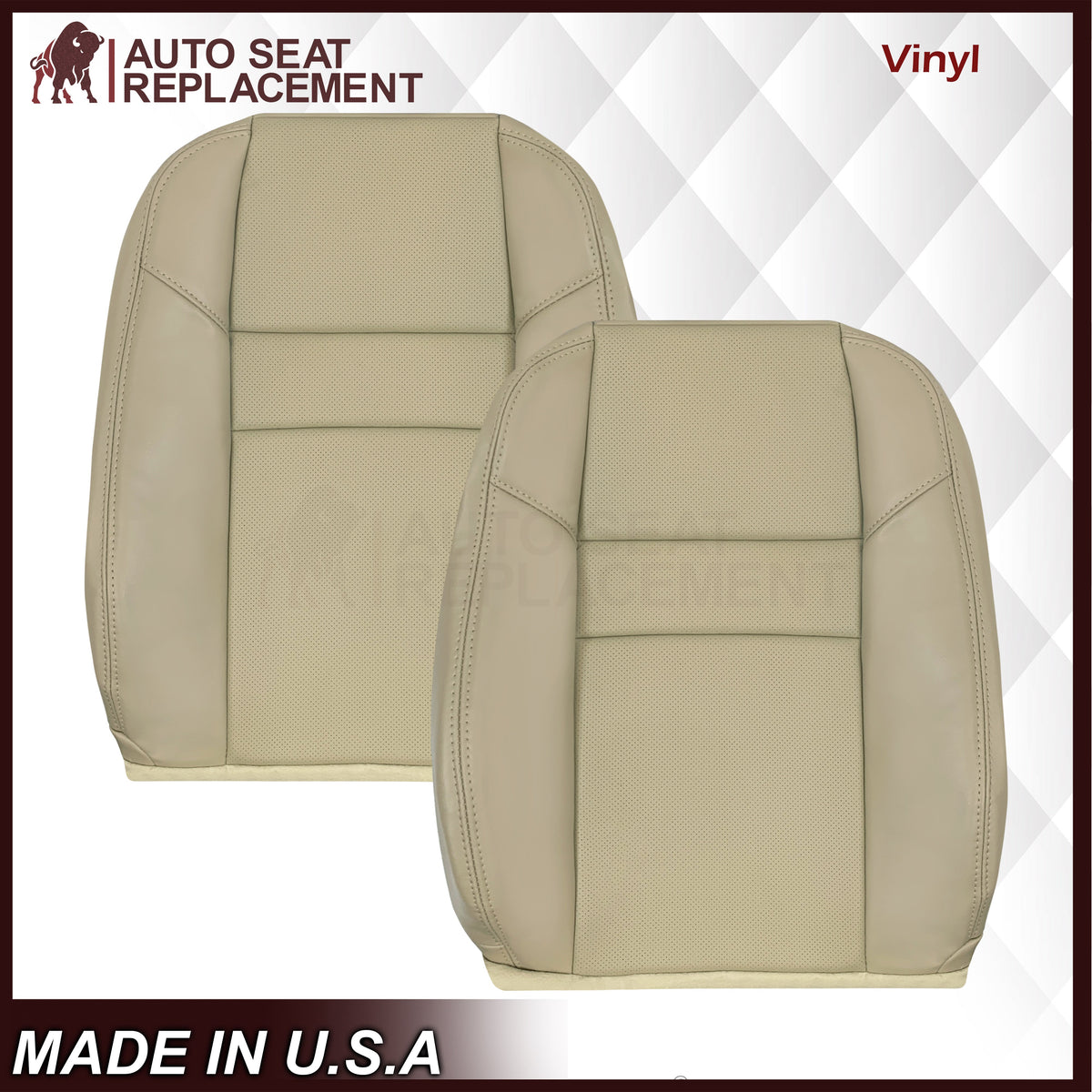 2004-2008 Acura TSX Driver Or Passenger Replacement Genuine Leather / Synthetic Leather Seat Covers: Perforated, Tan