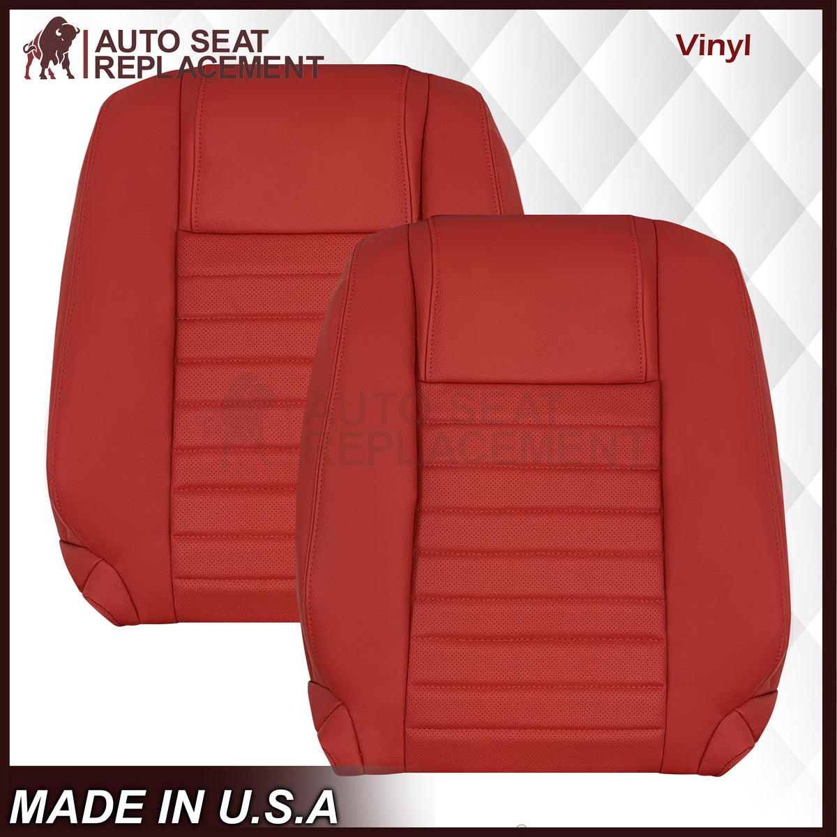 2005-2009 Ford Mustang Synthetic Leather Replacement Seat Cover In Crimson Red : Choose From Variation