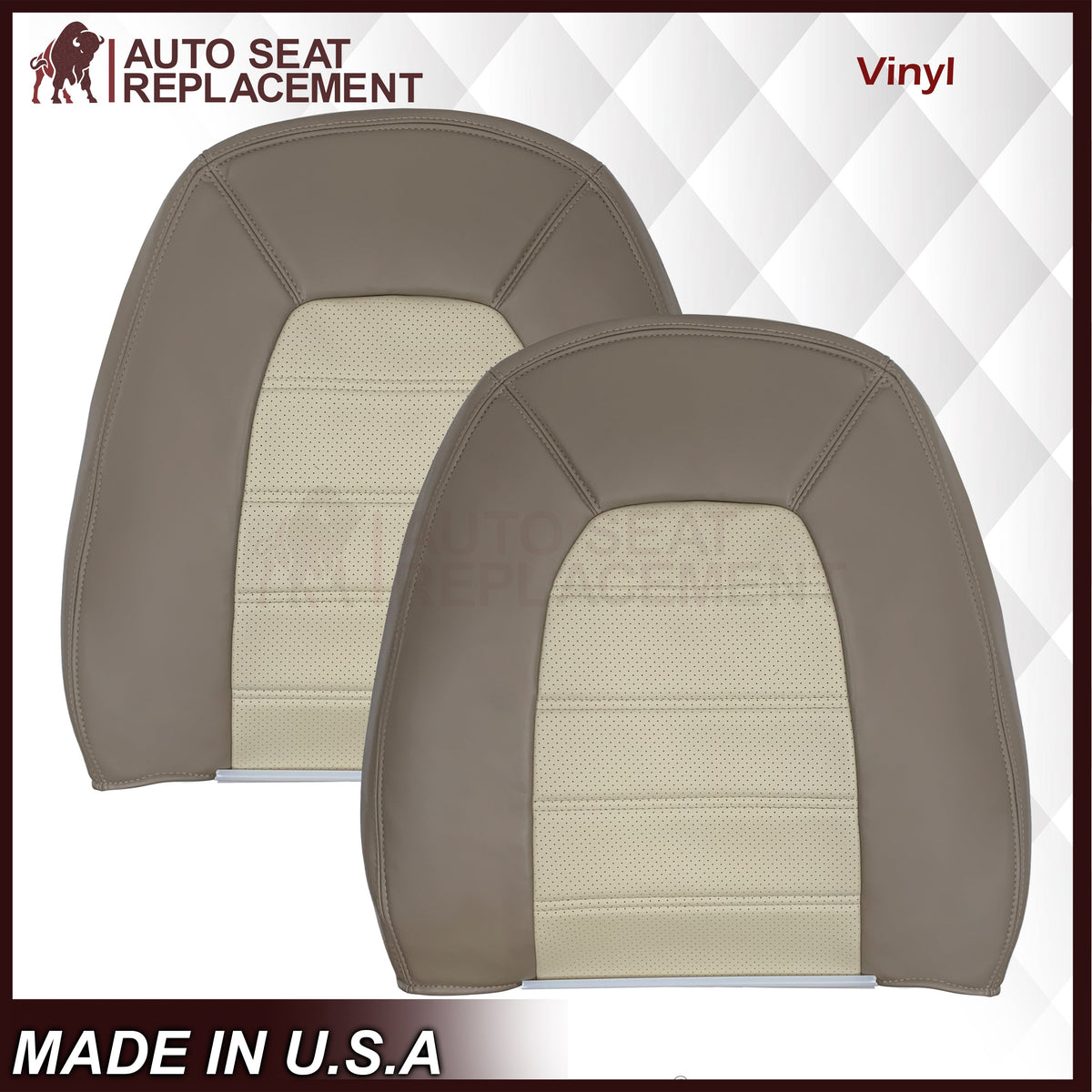 2002 - 2005 Ford Explorer Eddie Bauer Perforated Replacement Seat Cover In 2-Tone Tan